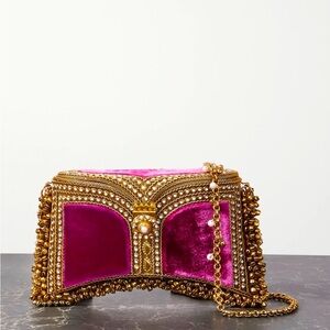 MAE CASSIDY embellished velvet clutch